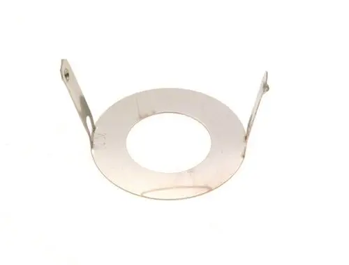 Stahlteil von Bosch mit kreisförmigem Körper und zwei seitlichen Halterungen, möglicherweise eine Luftdüse oder Befestigungselement aus Metall.